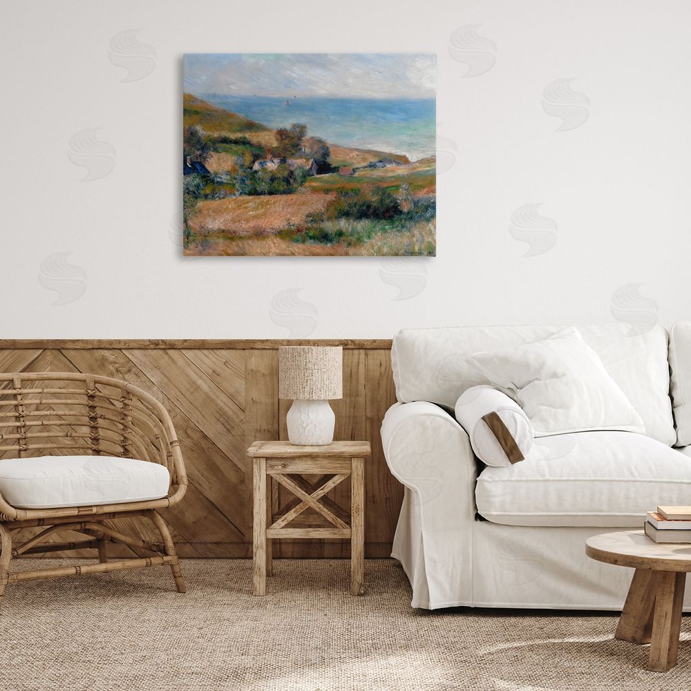 Pierre-Auguste Renoir View Of The Seacoast Renoir Stretched Canvas Wall Art Print in Room