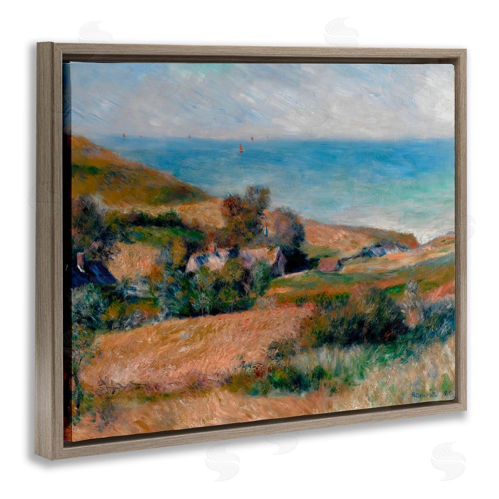 Pierre-Auguste Renoir View Of The Seacoast Renoir Brown Floating Frame Canvas Wall Art Print