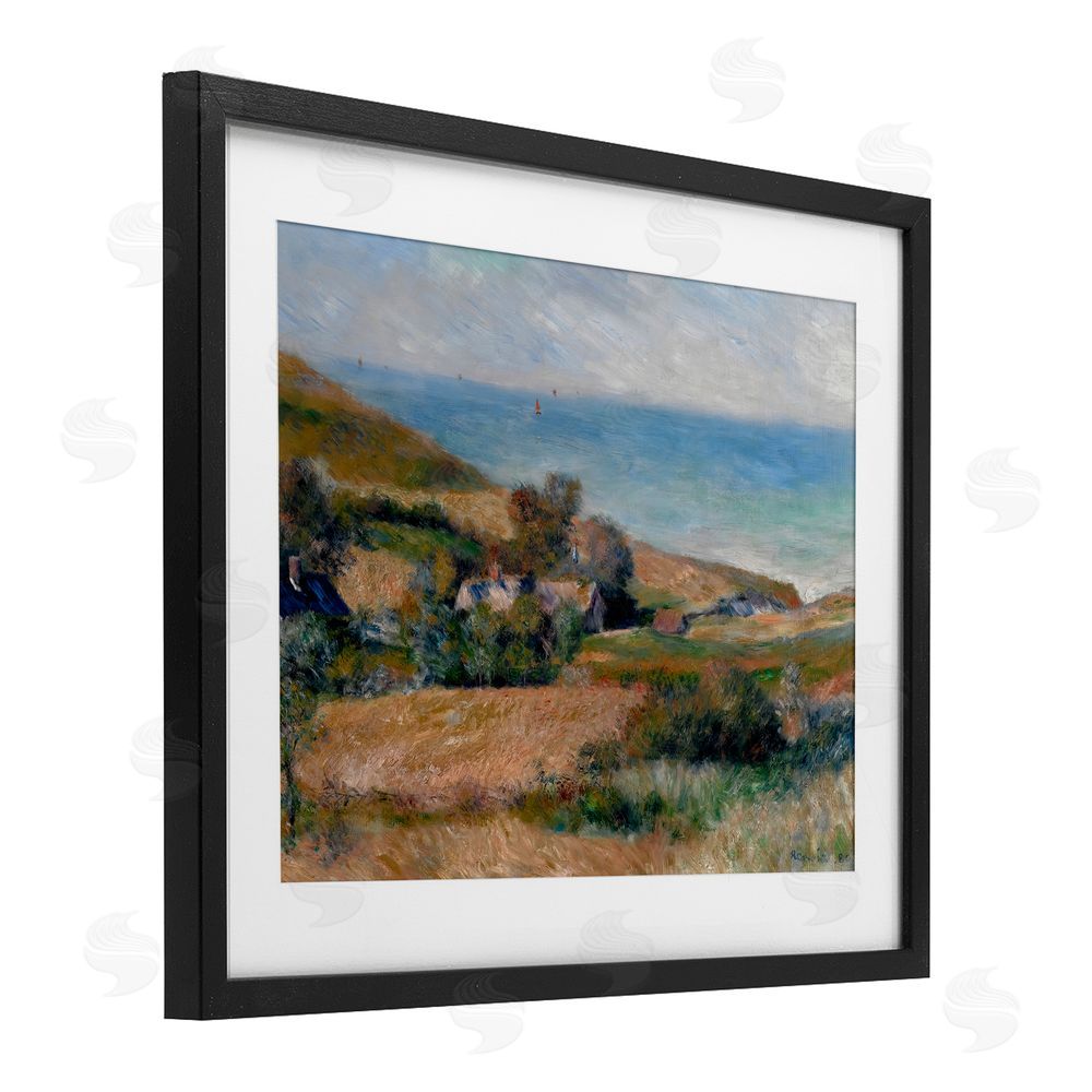 Pierre-Auguste Renoir View Of The Seacoast Renoir Black Framed Print Under Glass Wall Art