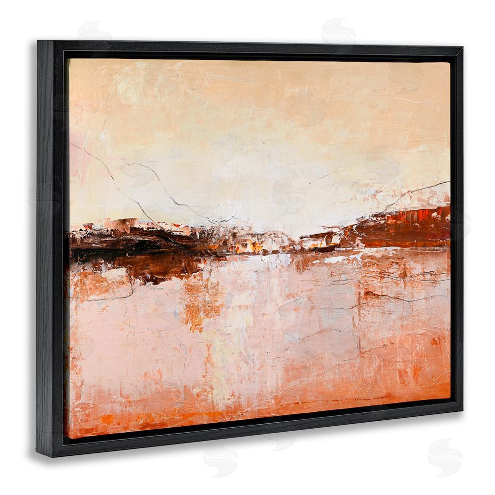 Design Fabrikken Warm Distressed Horizon Black Floating Frame Canvas Wall Art Print