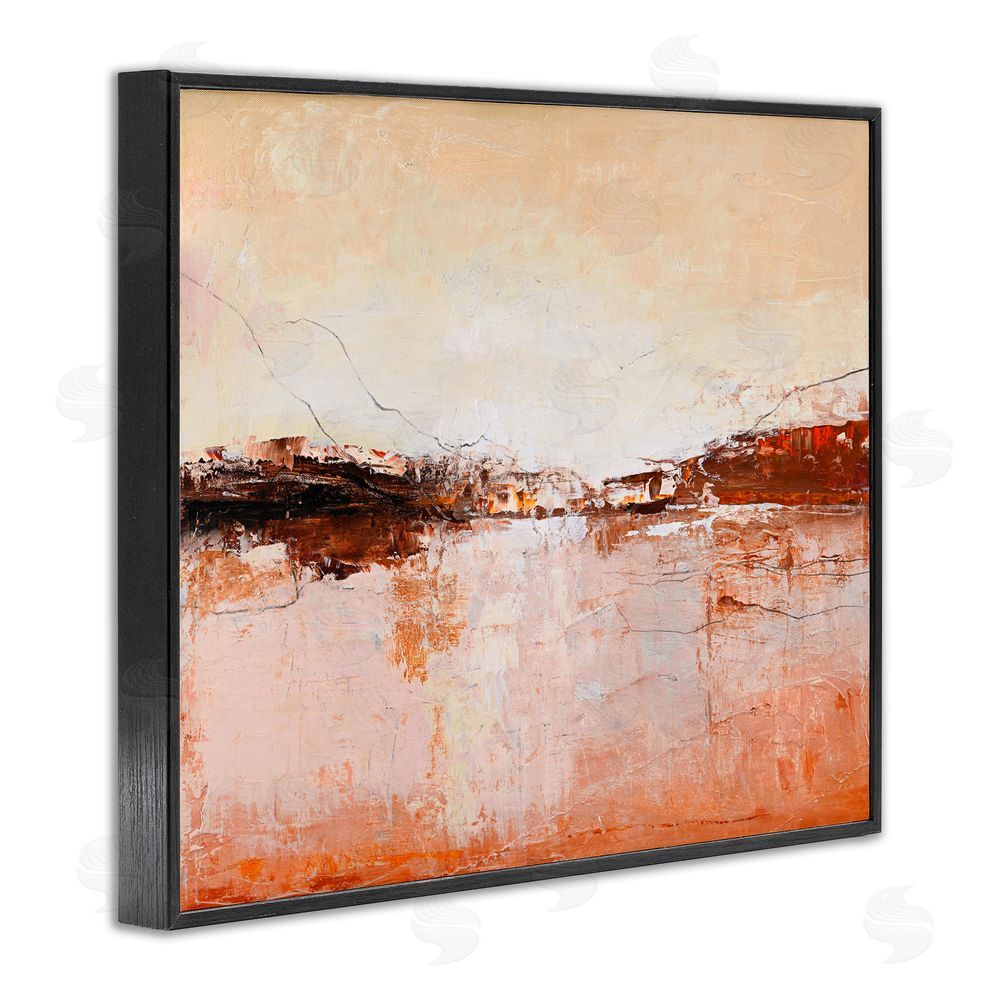 Design Fabrikken Warm Distressed Horizon Black Framed Giclee Print Wall Art