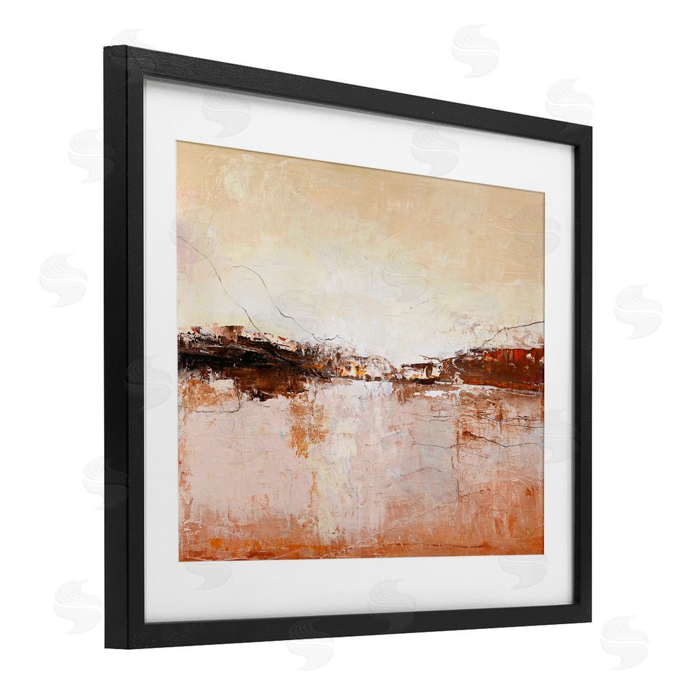Design Fabrikken Warm Distressed Horizon Black Framed Print Under Glass Wall Art