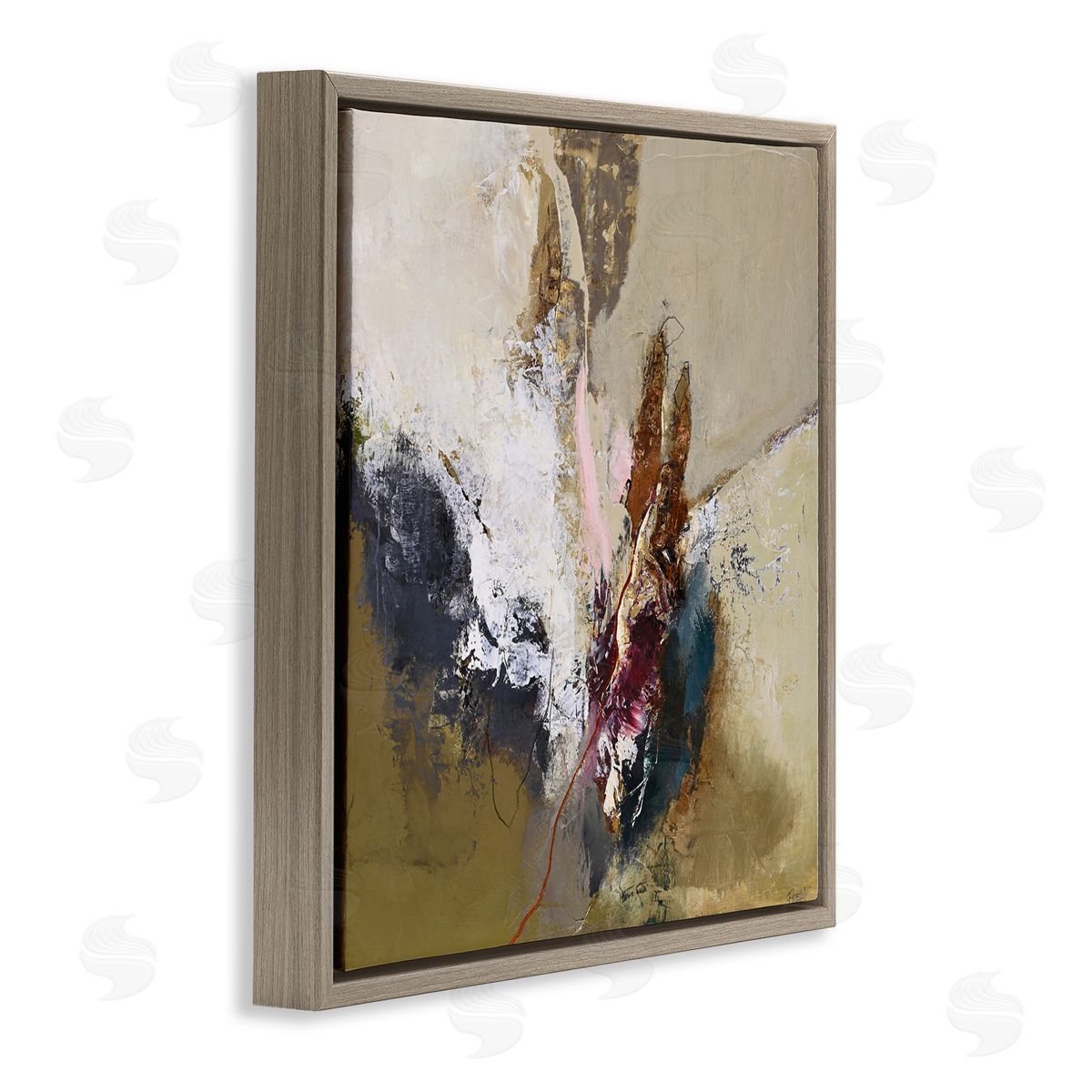 Design Fabrikken Earthy Mood Composition Brown Floating Frame Canvas Wall Art Print