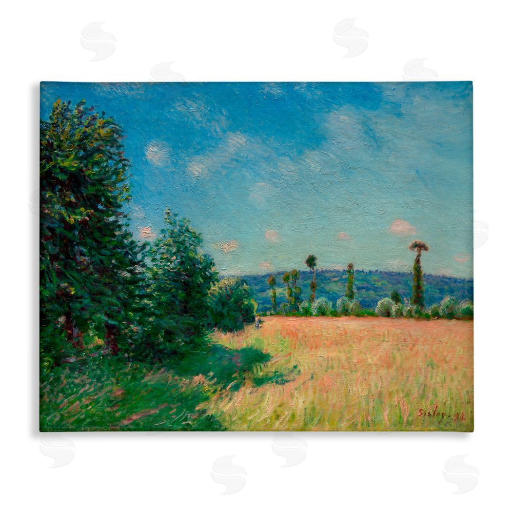 Alfred Sisley Sahurs Meadows in Morning Sun Stretched Canvas Wall Art Print