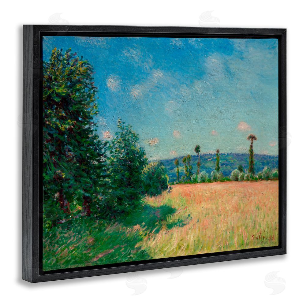 Alfred Sisley Sahurs Meadows in Morning Sun Black Floating Frame Canvas Wall Art Print