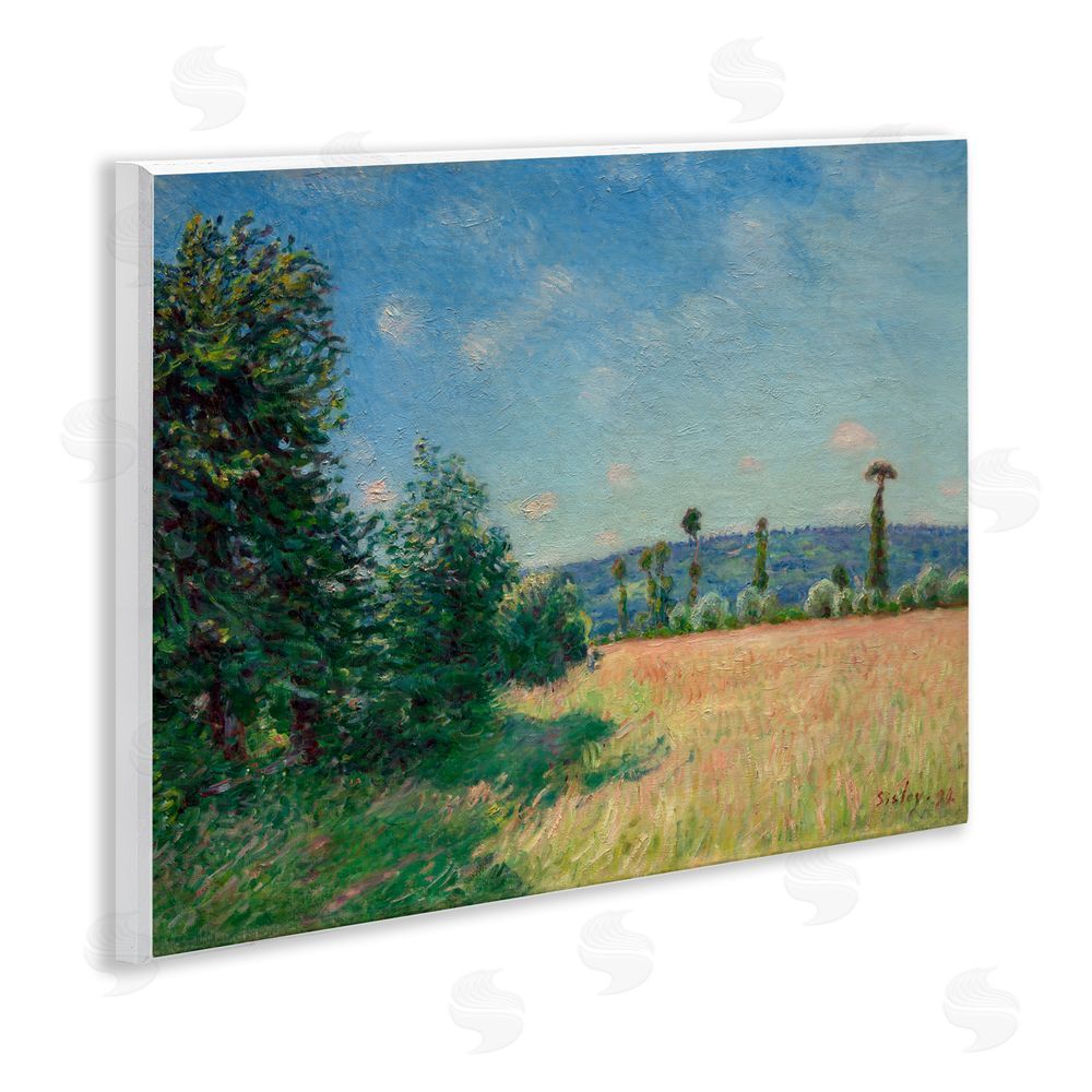 Alfred Sisley Sahurs Meadows in Morning Sun Wooden Wall Plaque Art Print