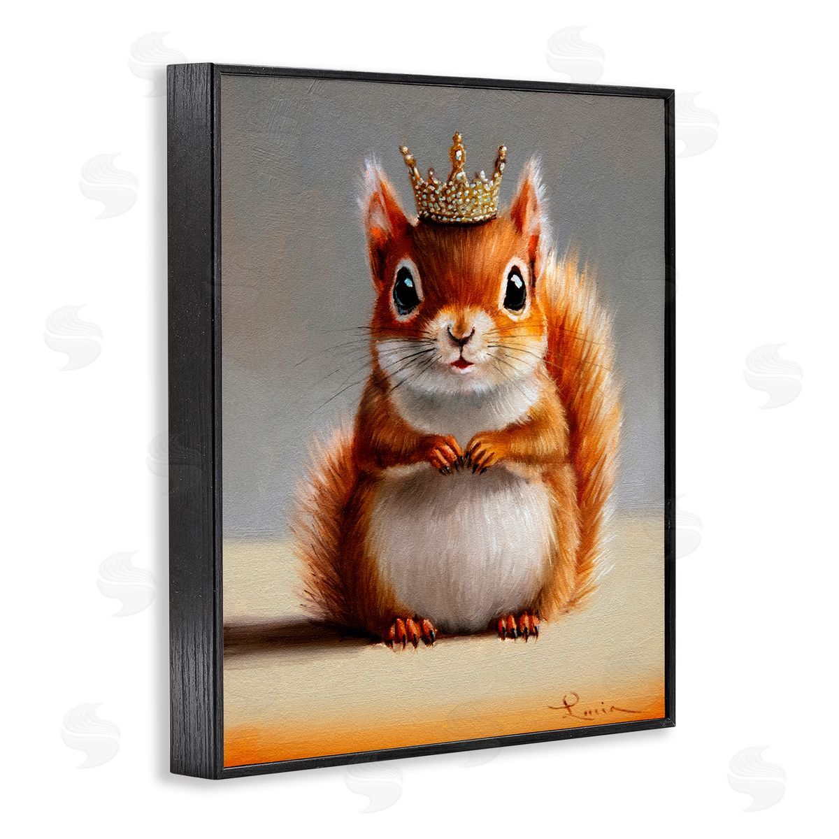 Lucia Heffernan Fancy Crowned Squirrel Black Framed Giclee Print Wall Art