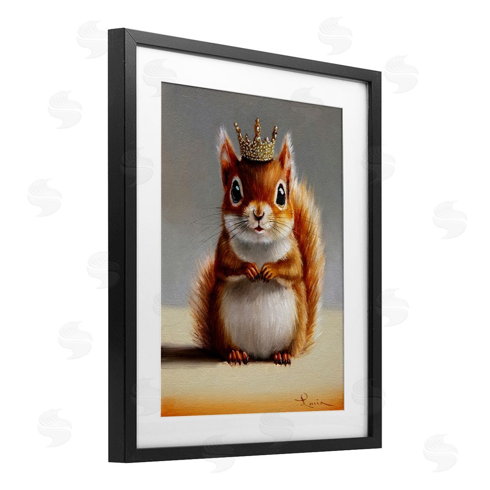 Lucia Heffernan Fancy Crowned Squirrel Black Framed Print Under Glass Wall Art