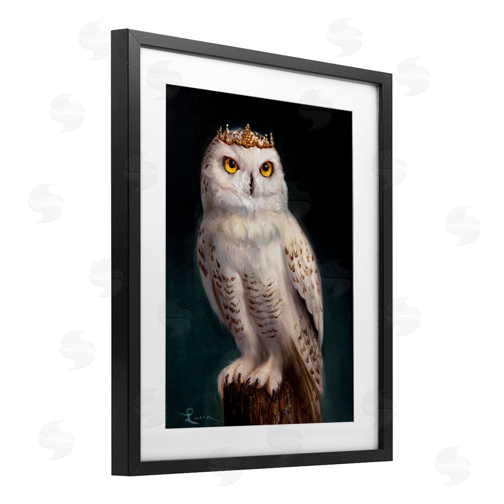 Lucia Heffernan Snowy Owl King Black Framed Print Under Glass Wall Art