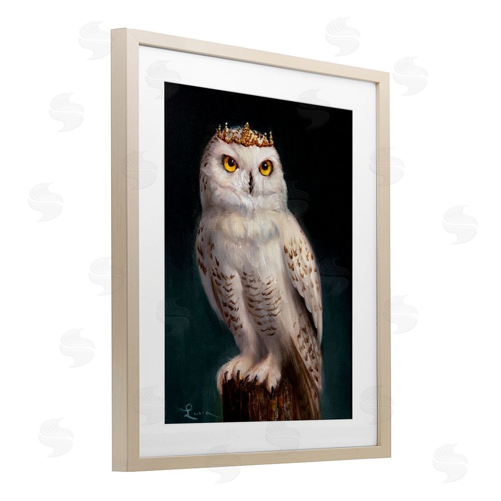 Lucia Heffernan Snowy Owl King Brown Framed Print Under Glass Wall Art