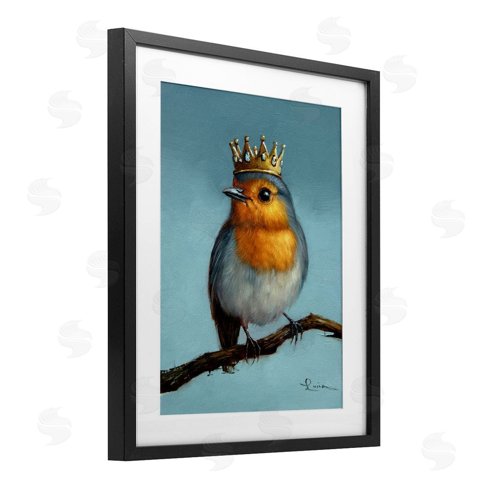 Lucia Heffernan Royal Robin Perched Black Framed Print Under Glass Wall Art
