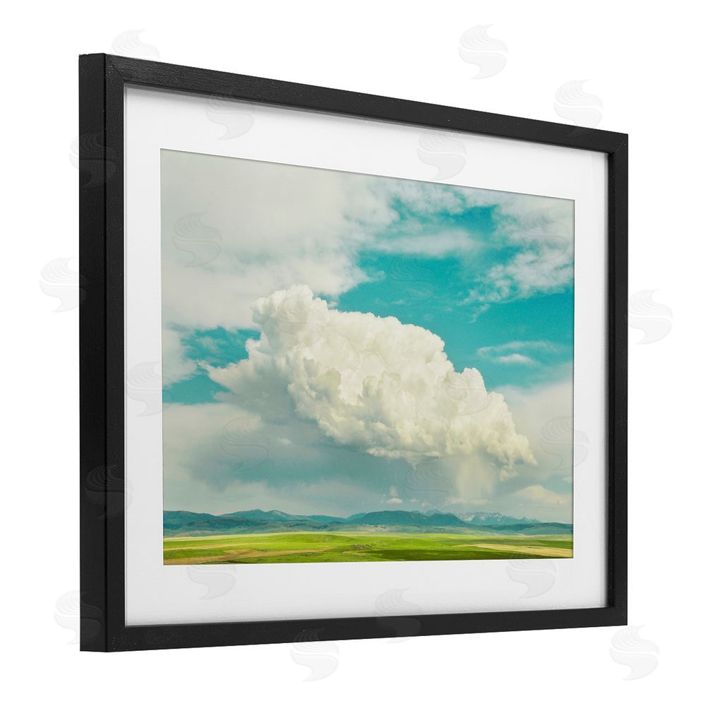 Annie Bailey Art Happy Accidents Clouds Black Framed Print Under Glass with White Mat Wall Art