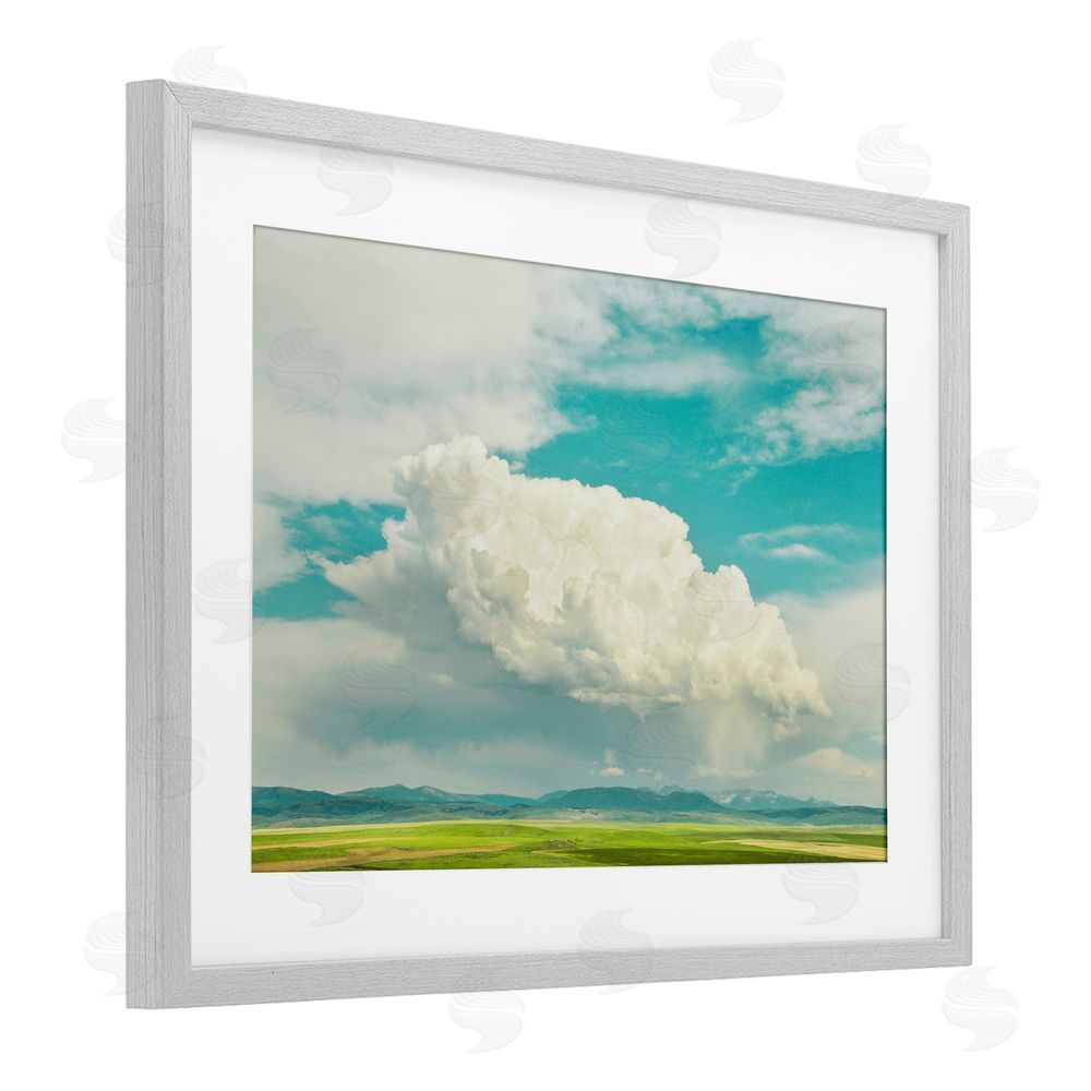 Annie Bailey Art Happy Accidents Clouds Gray Framed Print Under Glass with White Mat Wall Art