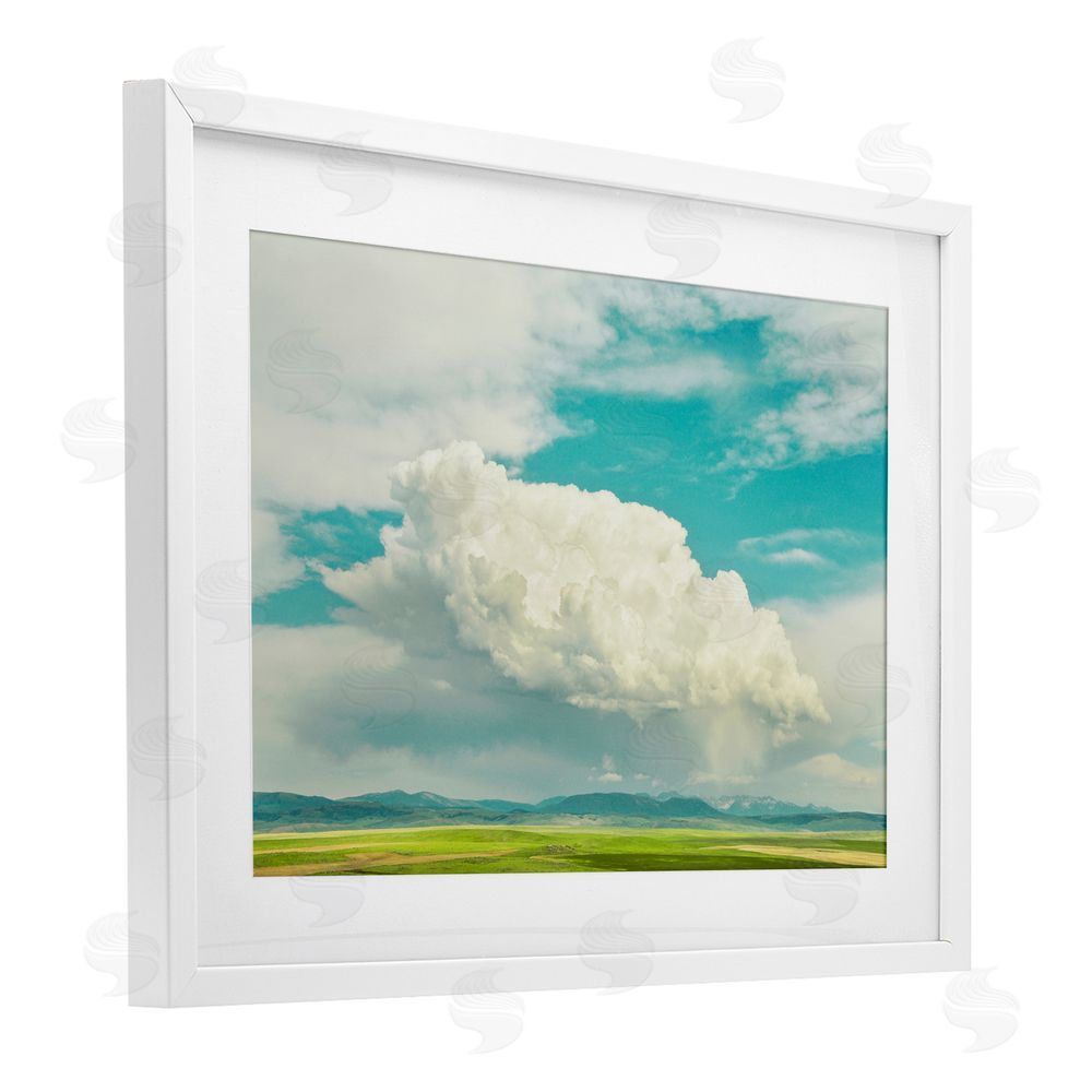 Annie Bailey Art Happy Accidents Clouds White Framed Print Under Glass with Mat Wall Art