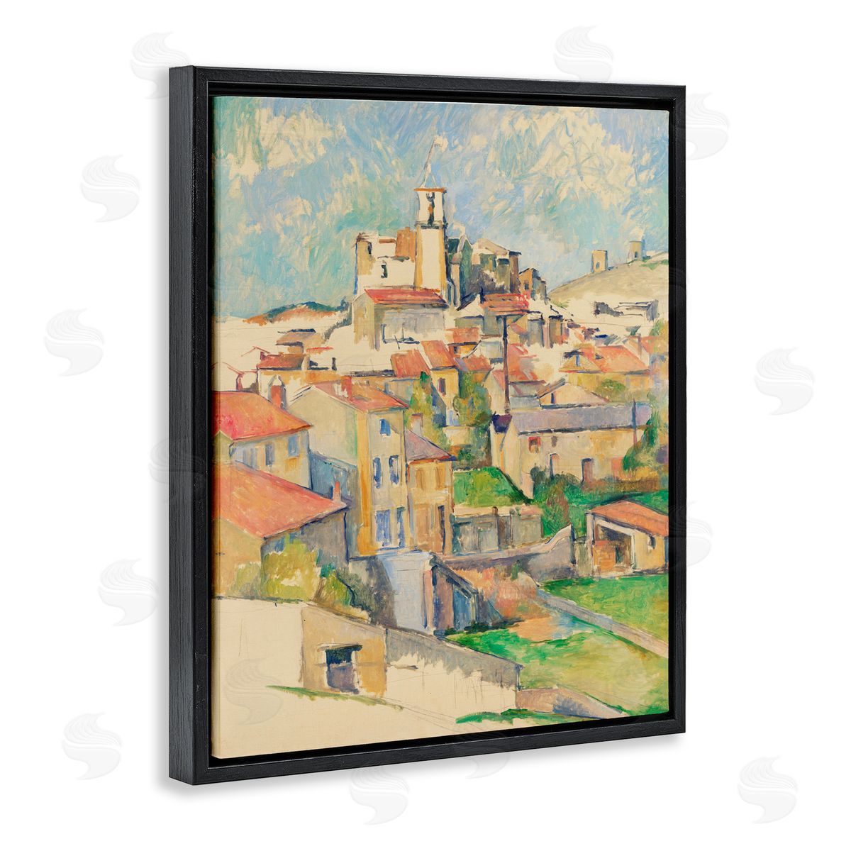 Paul Cezanne Gardanne Cezanne Cityscape Black Floating Frame Canvas Wall Art Print