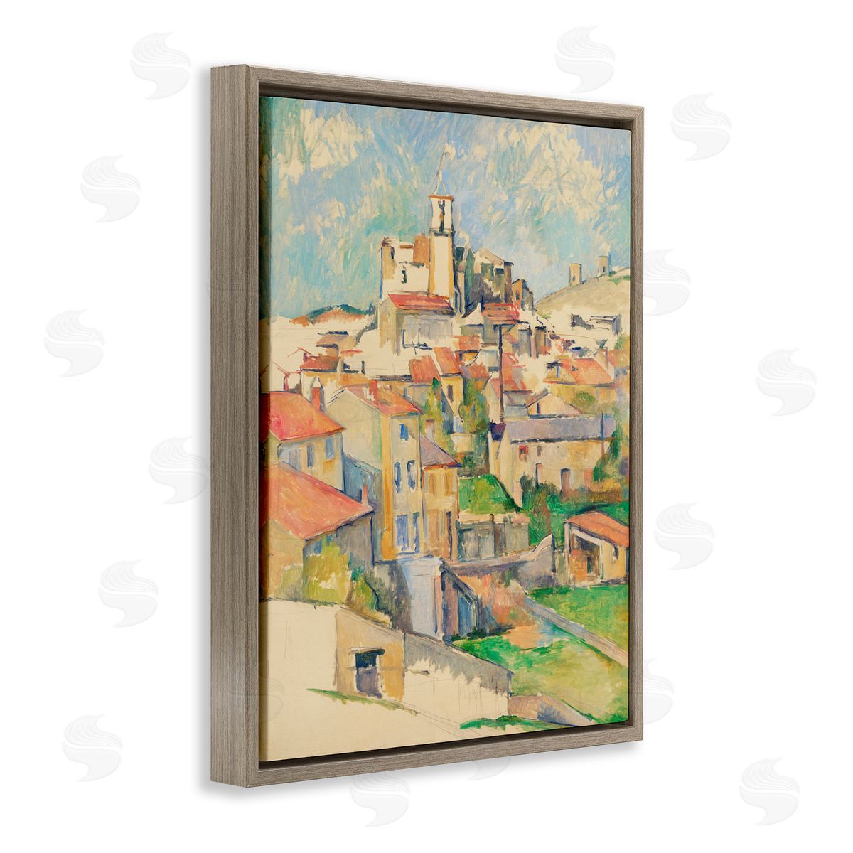Paul Cezanne Gardanne Cezanne Cityscape Brown Floating Frame Canvas Wall Art Print