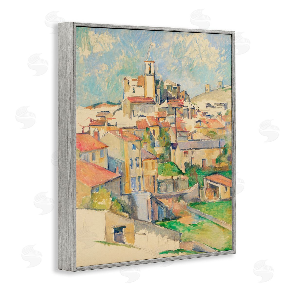 Paul Cezanne Gardanne Cezanne Cityscape Gray Framed Giclee Wall Art Print