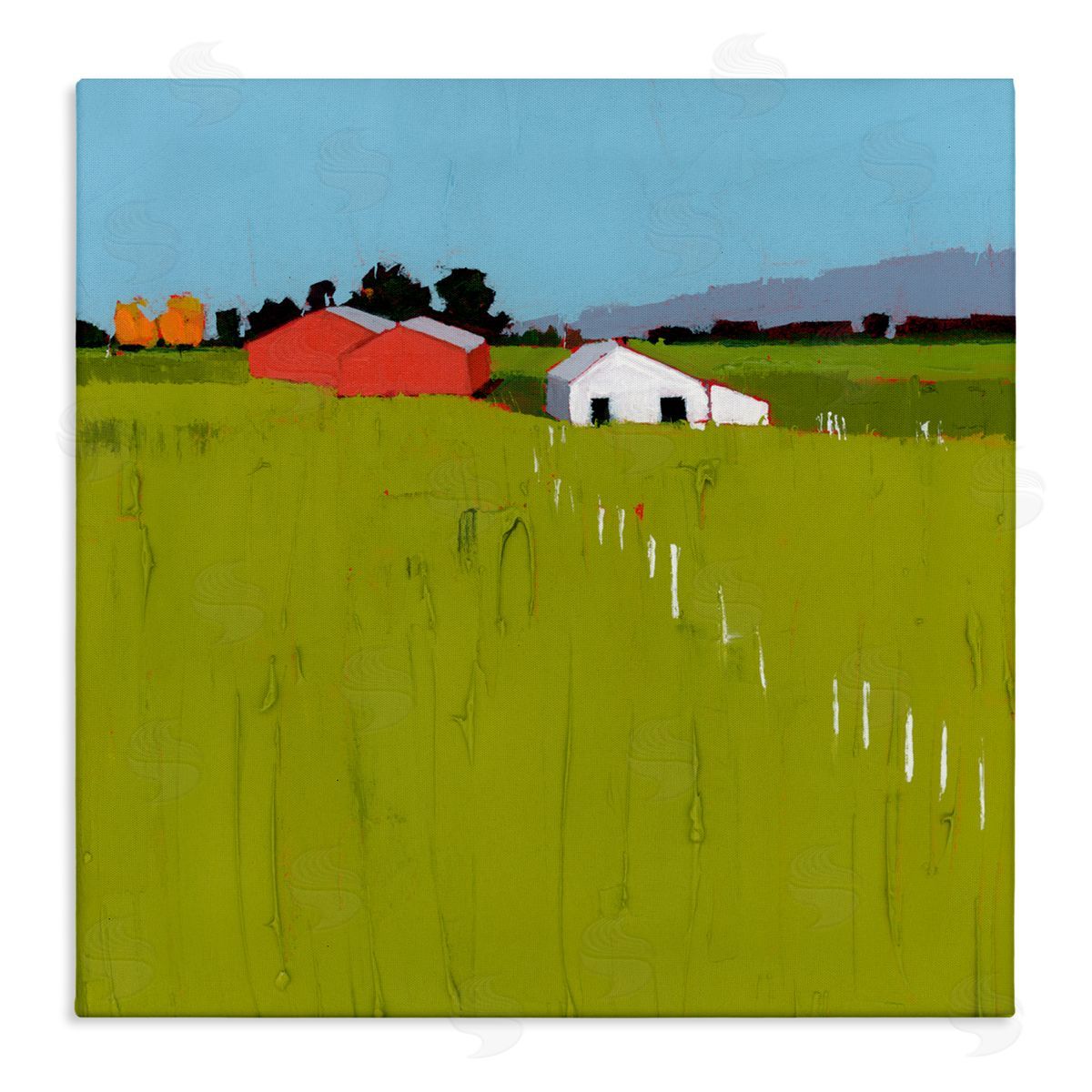 Ruth LaGue Pastoral Fence Line Stretched Canvas Wall Art Print