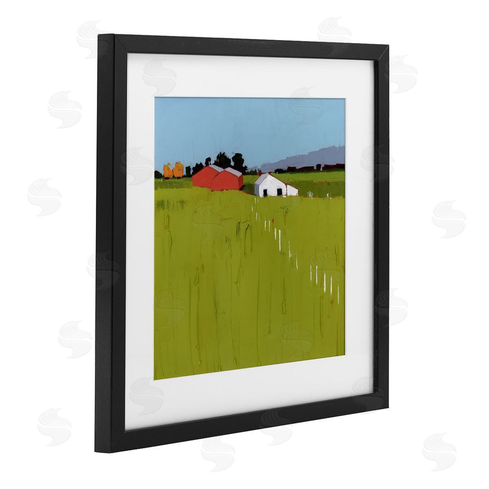 Ruth LaGue Pastoral Fence Line Black Framed Print Under Glass Wall Art