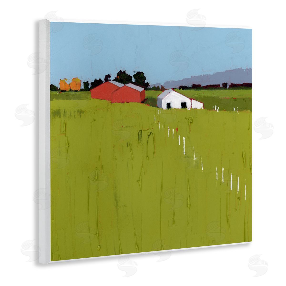 Ruth LaGue Pastoral Fence Line Wooden Wall Plaque Art Print