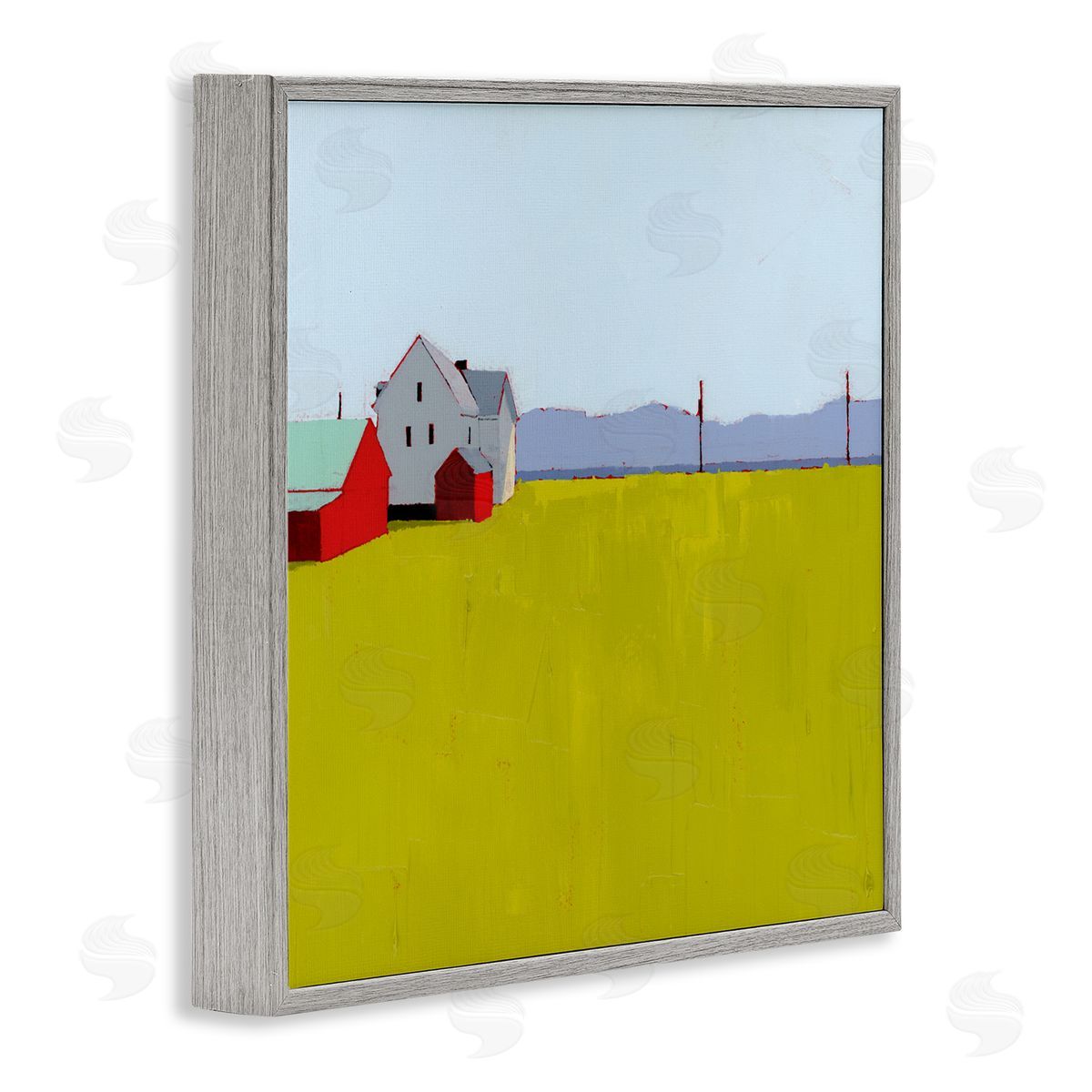 Ruth LaGue Farmhouse & Shed Landscape Gray Framed Giclee Print Wall Art