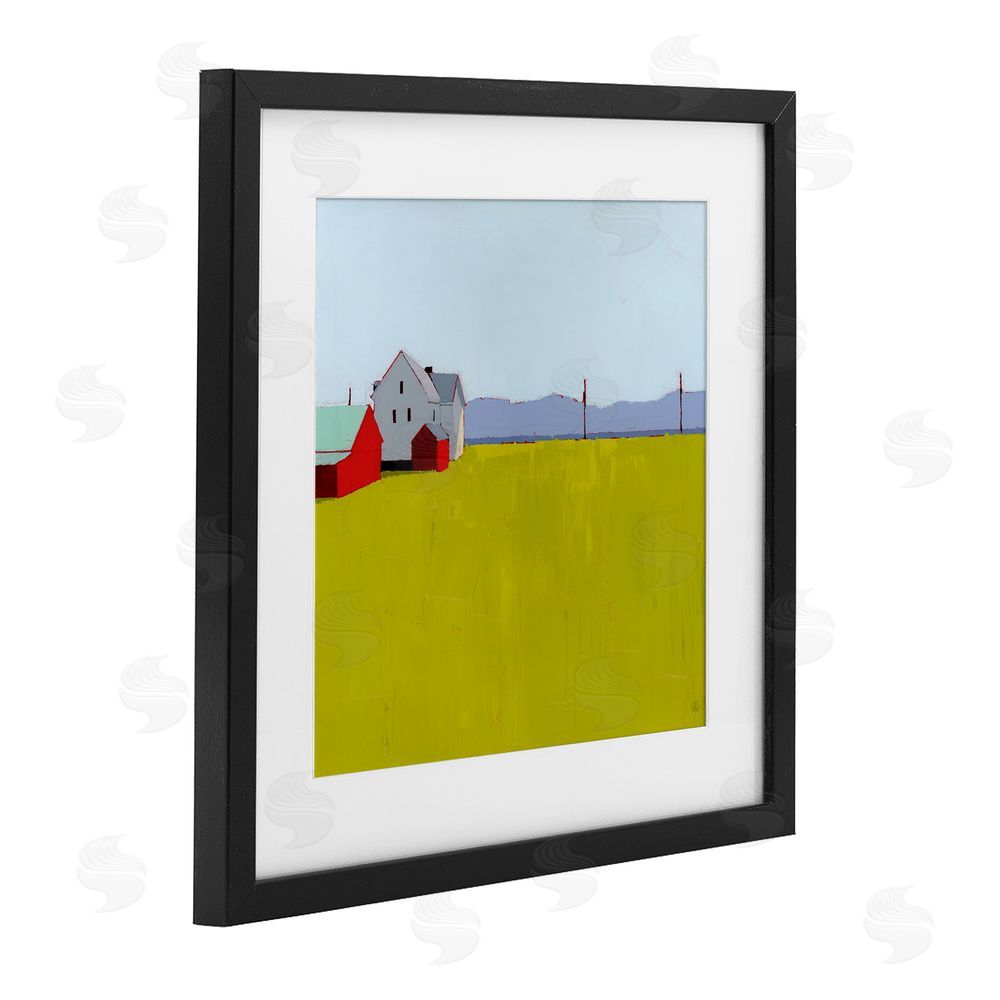 Ruth LaGue Farmhouse & Shed Landscape Black Framed Print Under Glass Wall Art