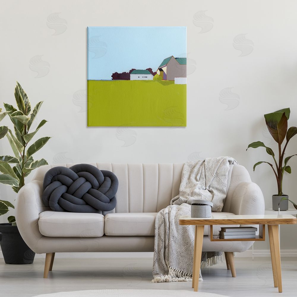 Ruth LaGue Spring Morning Farm Land Stretched Canvas Wall Art Print in Room