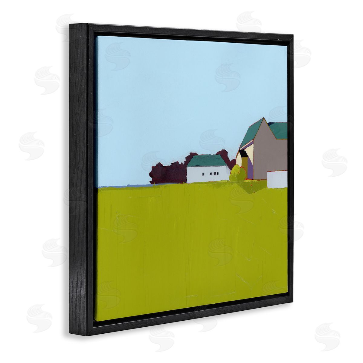 Ruth LaGue Spring Morning Farm Land Black Floating Frame Canvas Wall Art Print