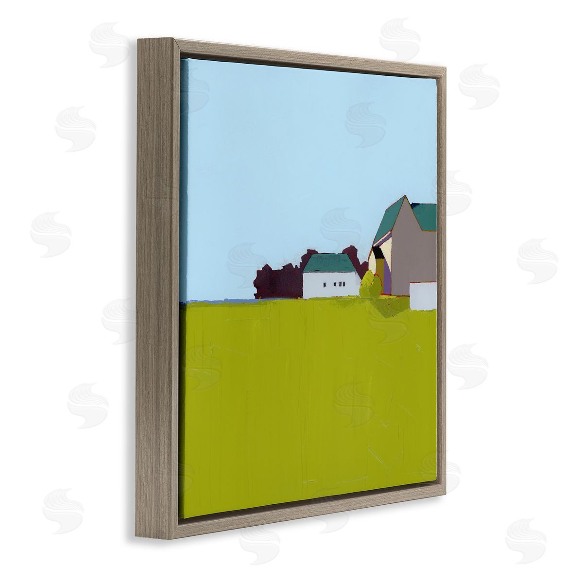Ruth LaGue Spring Morning Farm Land Brown Floating Frame Canvas Wall Art Print