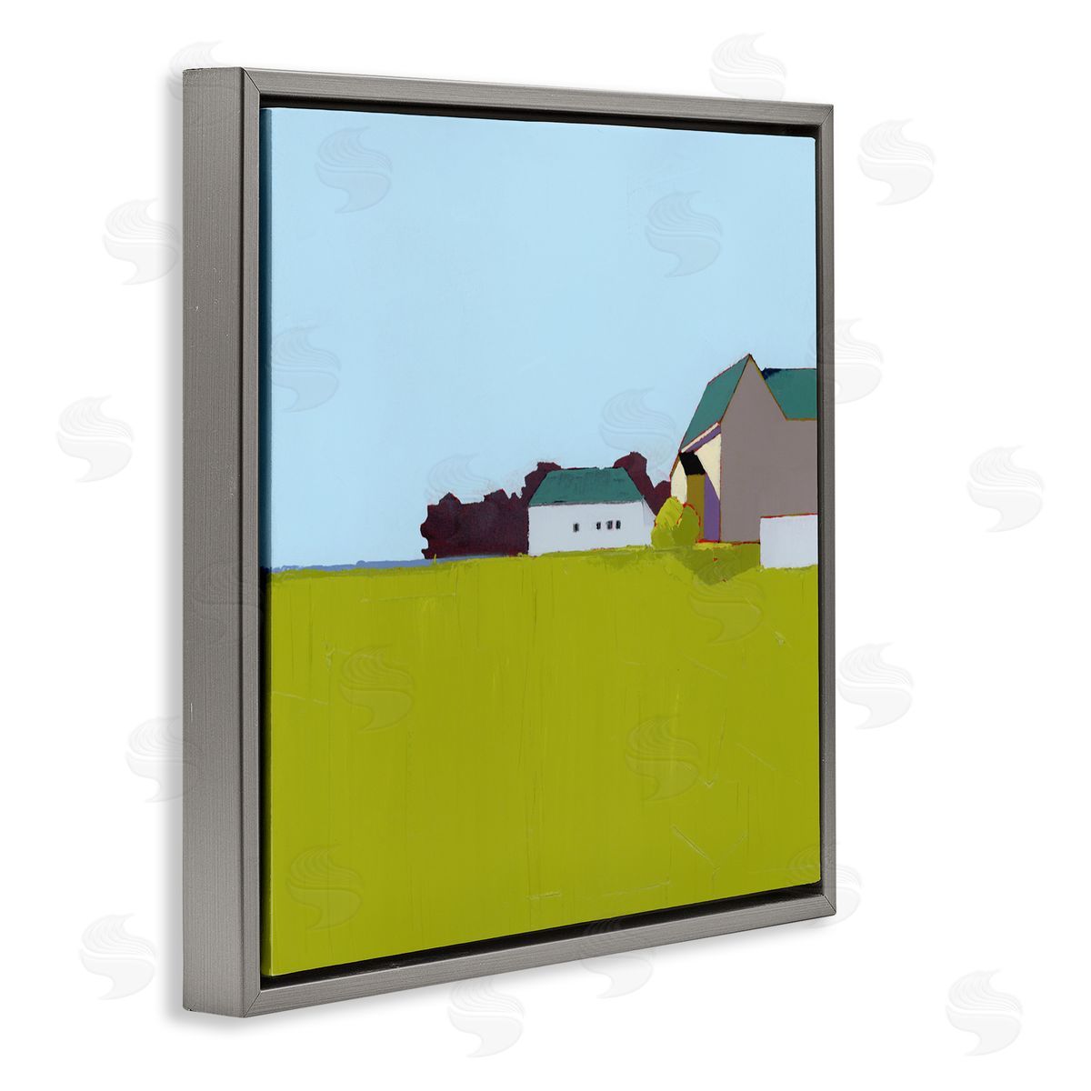 Ruth LaGue Spring Morning Farm Land Gray Floating Frame Canvas Wall Art Print