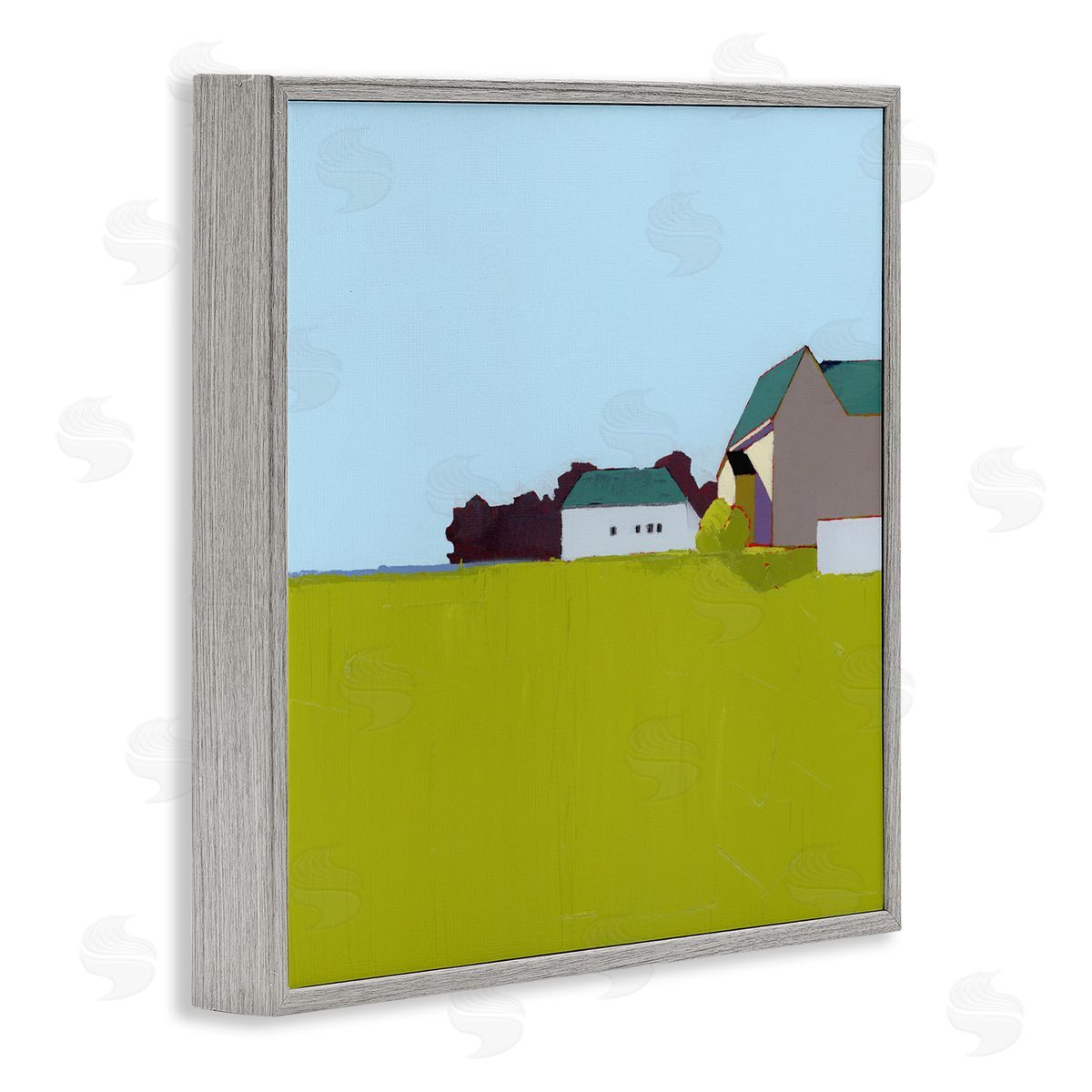 Ruth LaGue Spring Morning Farm Land Gray Framed Giclee Print Wall Art