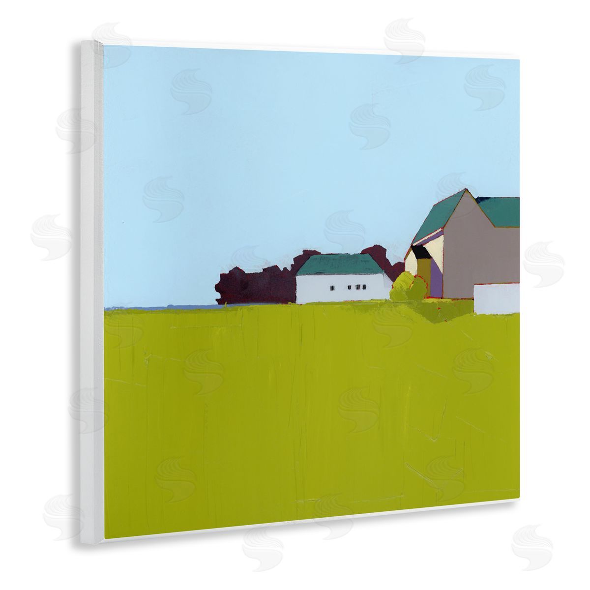 Ruth LaGue Spring Morning Farm Land Wooden Wall Plaque Art Print
