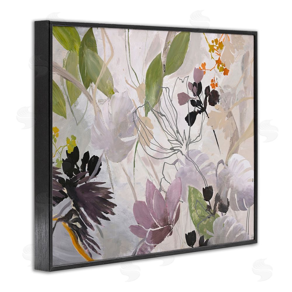 Design Fabrikken Soft Spring Organic Flora Black Framed Giclee Print Wall Art