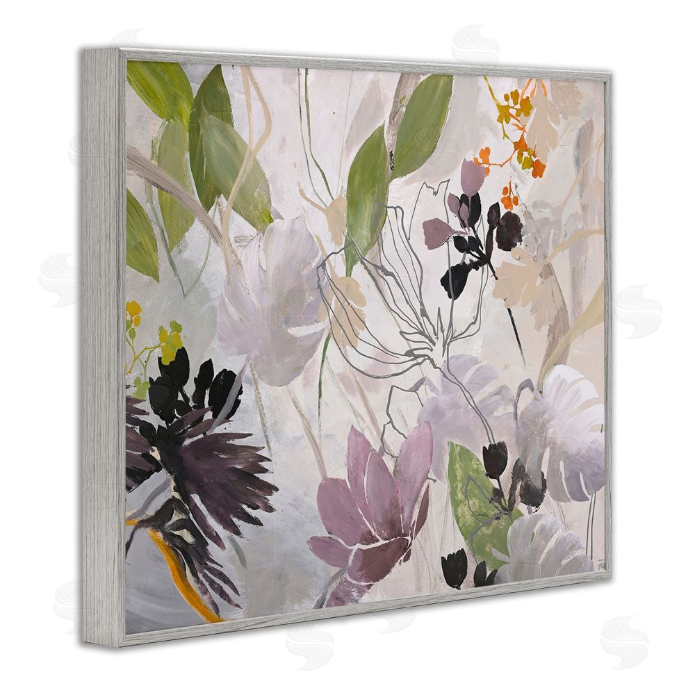 Design Fabrikken Soft Spring Organic Flora Gray Framed Giclee Print Wall Art