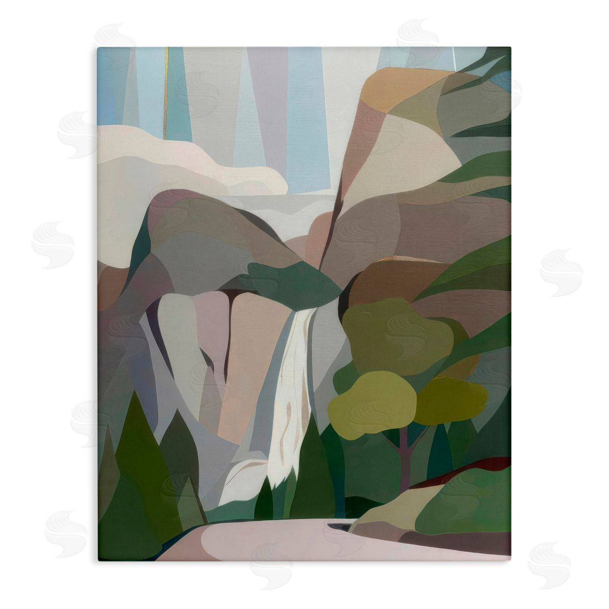 Melba Browne Abstract Bridal Veil Falls Canvas Wall Art Print