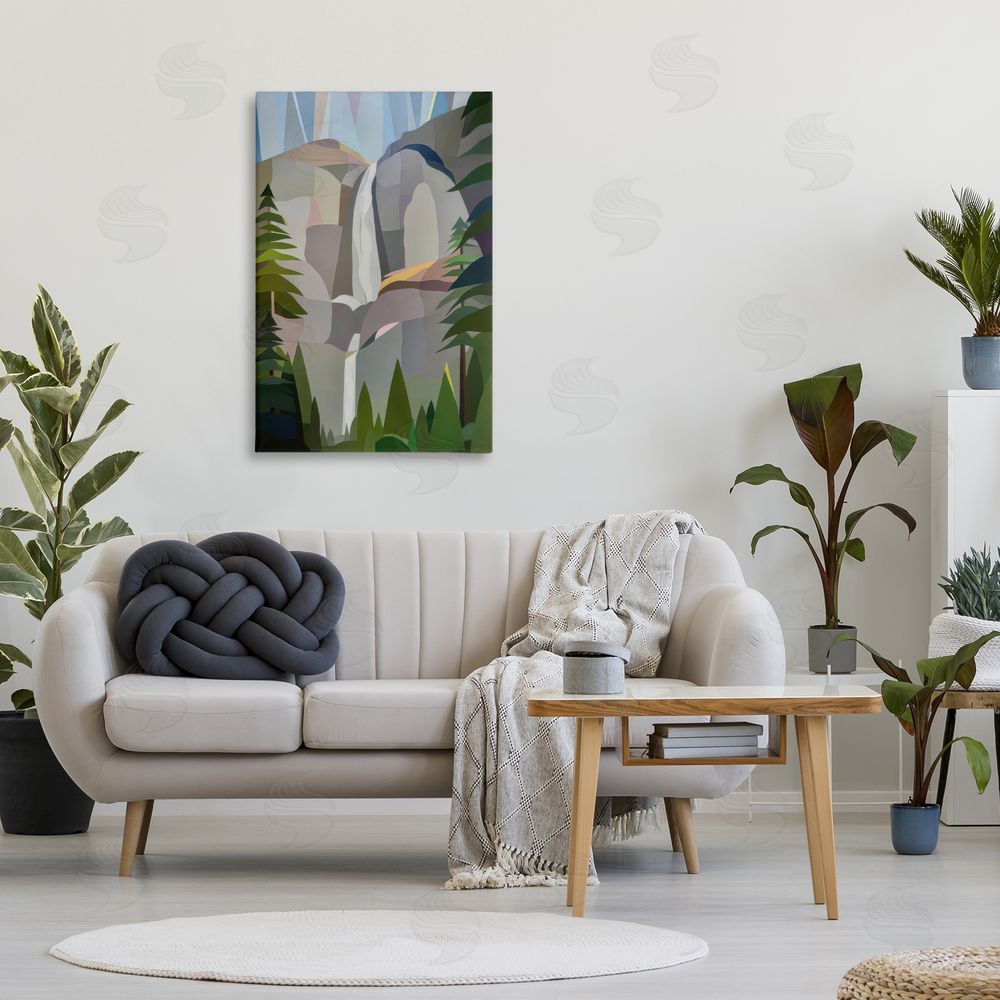 Melba Browne Morning Yosemite Falls Abstract Canvas Art on Wall