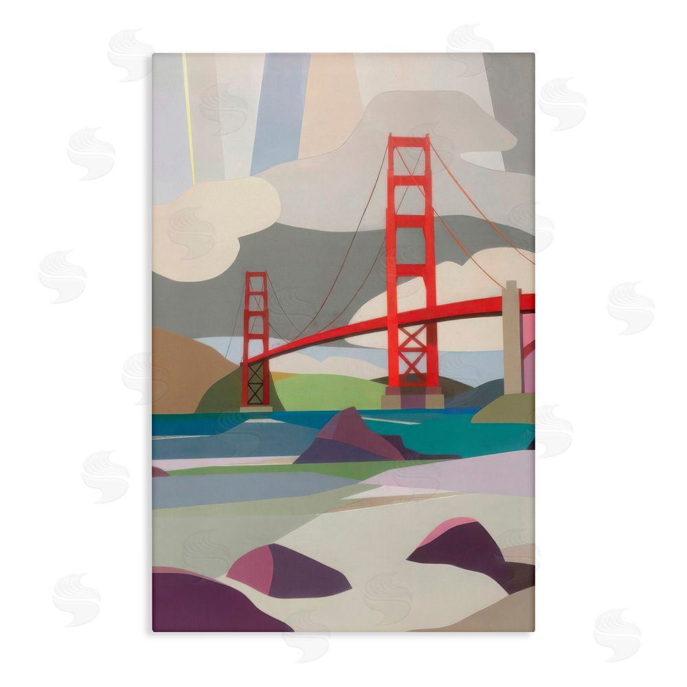 Melba Browne Golden Gate Bridge Architecture Canvas Wall Art Print