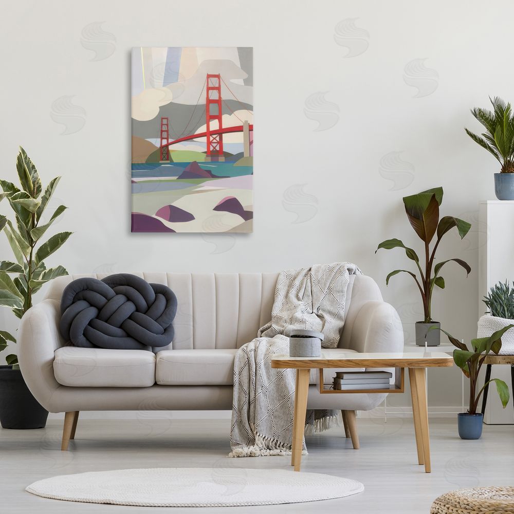 Melba Browne Golden Gate Bridge Architecture Canvas Art on Wall