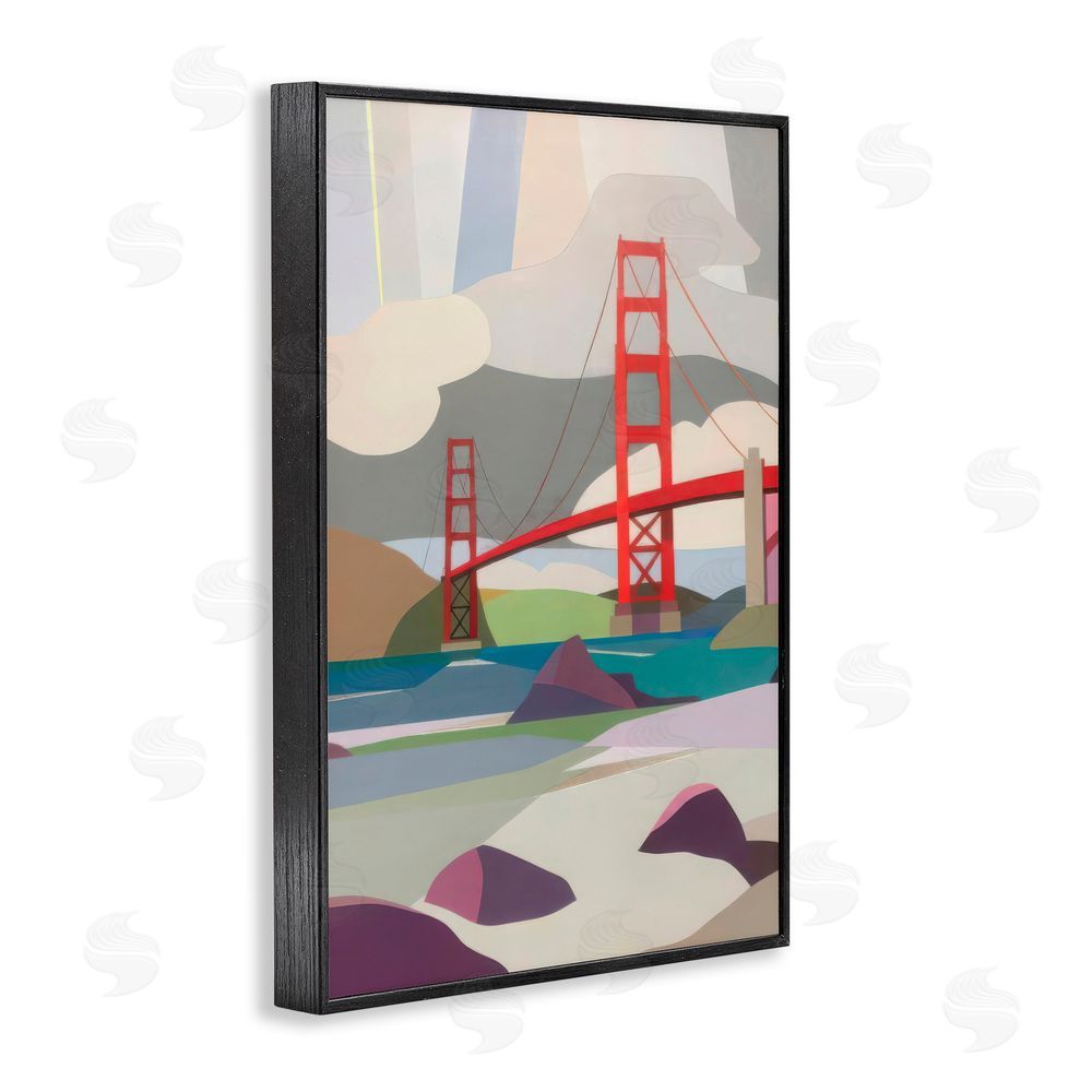 Melba Browne Golden Gate Bridge Architecture Black Framed Giclee Wall Art Print