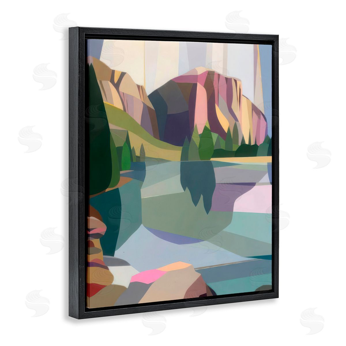 Melba Browne El Capitan & Merced River Black Floating Frame Canvas Wall Art Print