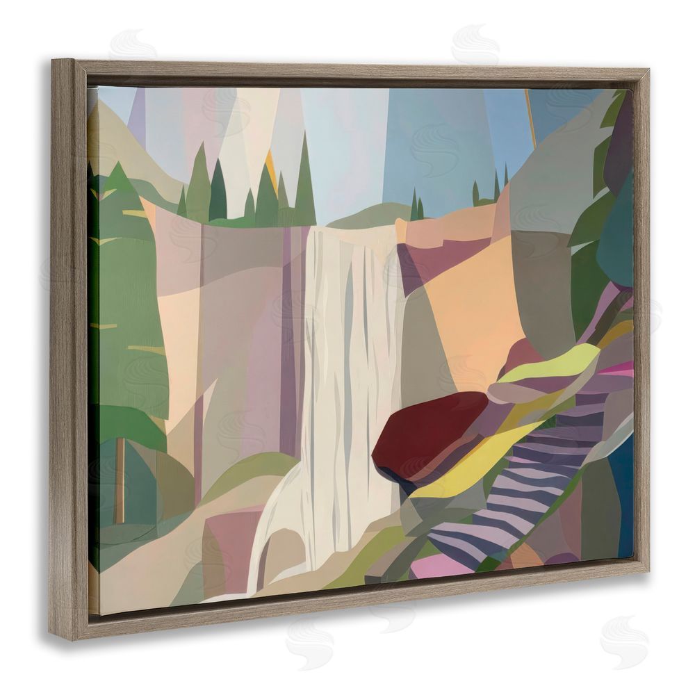 Melba Browne Yosemite & Mist Trail Brown Floating Frame Canvas Wall Art Print