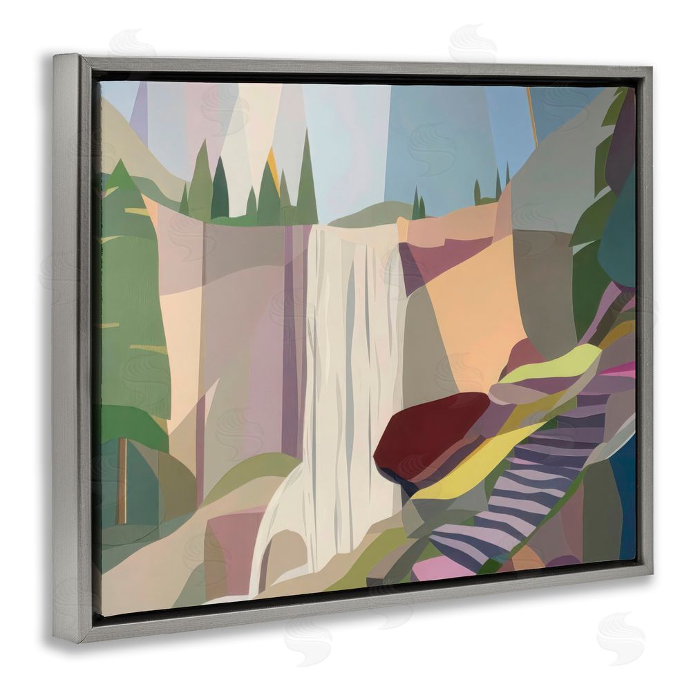 Melba Browne Yosemite & Mist Trail Gray Floating Frame Canvas Wall Art Print