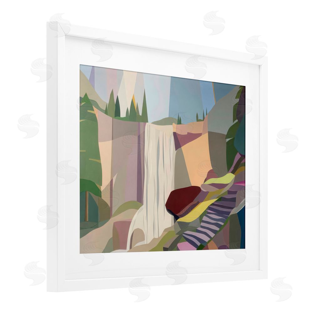 Melba Browne Yosemite & Mist Trail White Framed Print Under Glass with Mat Wall Art