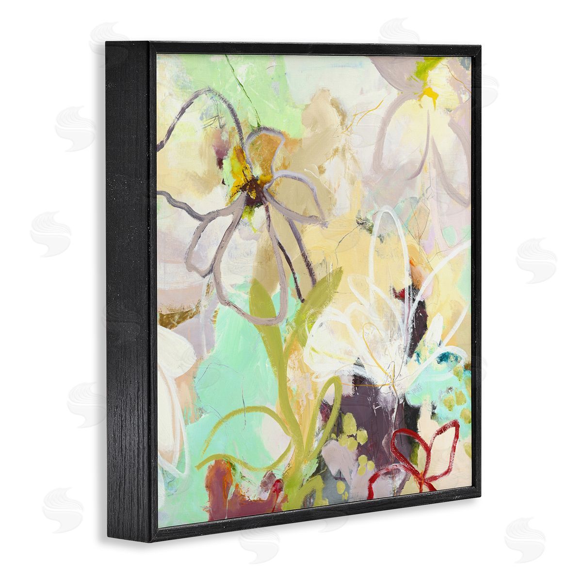 Design Fabrikken Last Days Of Spring Abstract Black Framed Giclee Print Wall Art