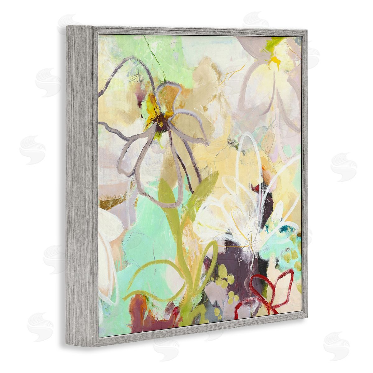 Design Fabrikken Last Days Of Spring Abstract Gray Framed Giclee Print Wall Art