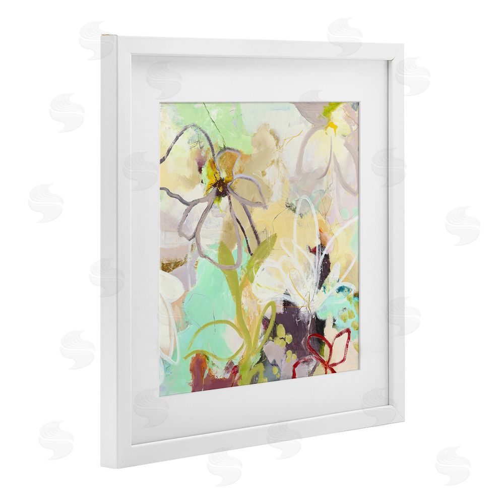 Design Fabrikken Last Days Of Spring Abstract White Framed Print Under Glass Wall Art