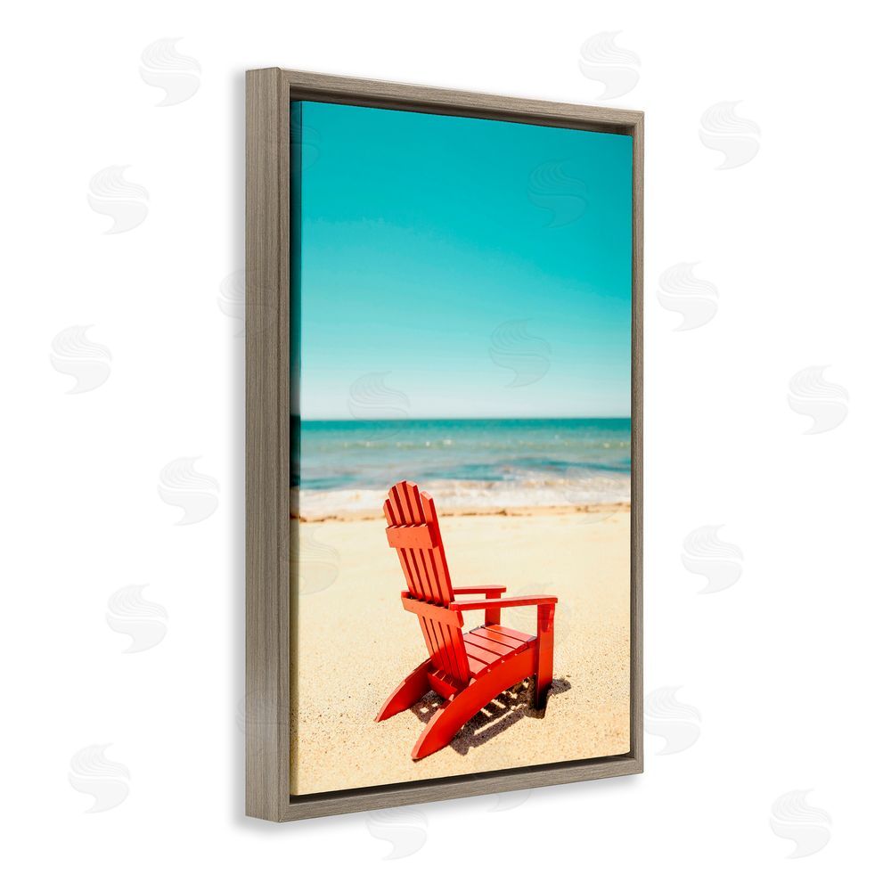 Elena Chukhlebova Place For Dreams Beach Brown Floating Frame Canvas Wall Art Print