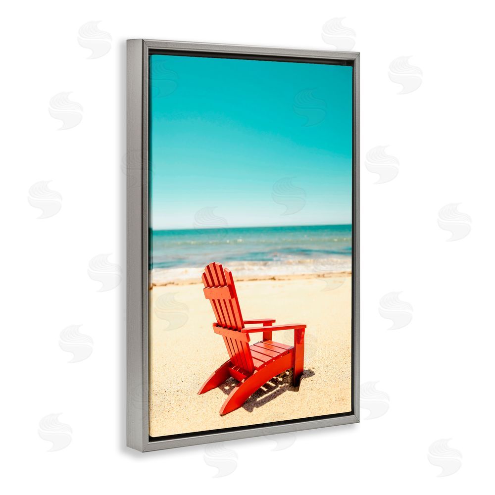 Elena Chukhlebova Place For Dreams Beach Gray Floating Frame Canvas Wall Art Print