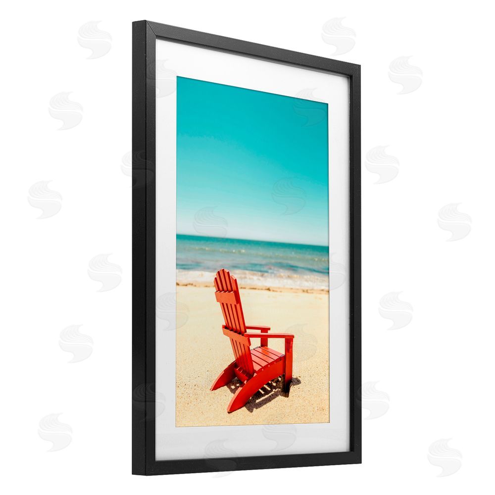 Elena Chukhlebova Place For Dreams Beach Black Framed Print Under Glass with White Mat Wall Art