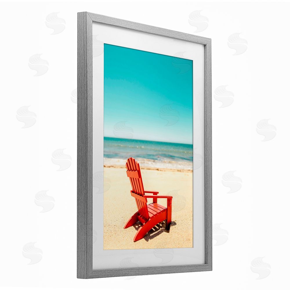 Elena Chukhlebova Place For Dreams Beach Gray Framed Print Under Glass with White Mat Wall Art